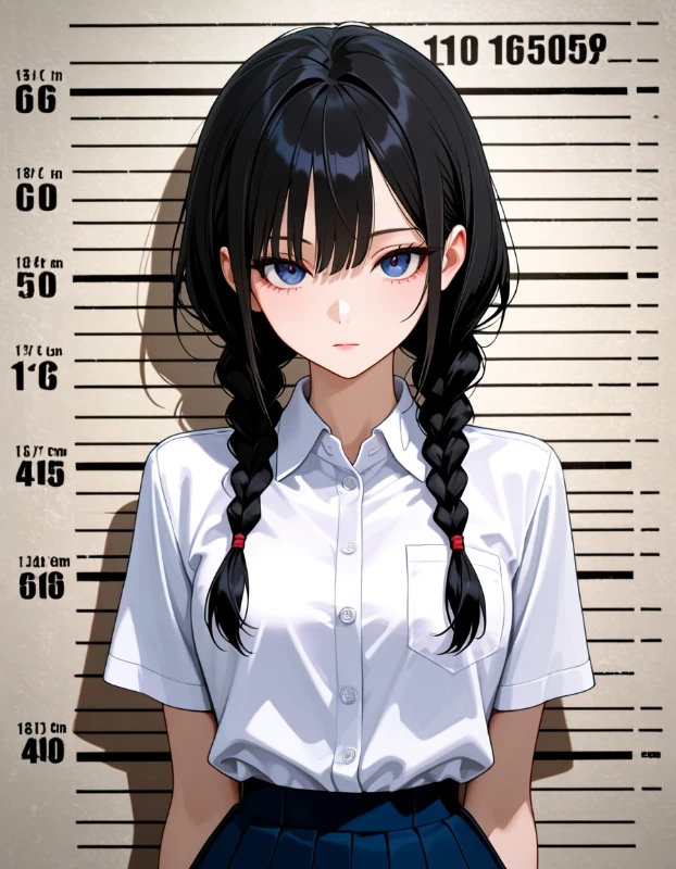 低い二本三つ編みの生成例