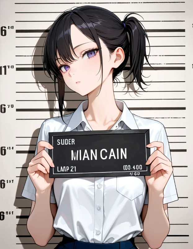 短いサイドポニーテールの生成例